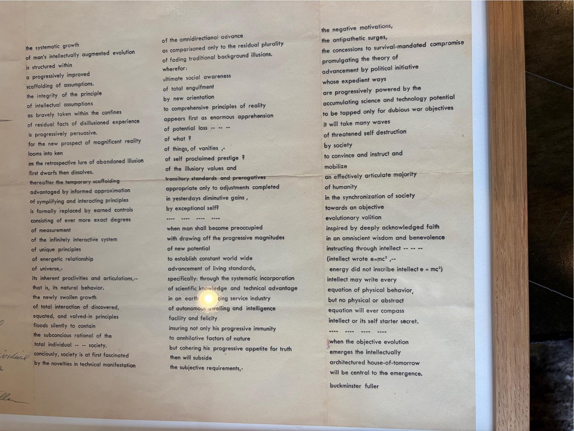 Buckminster Fuller's Blueprint Document